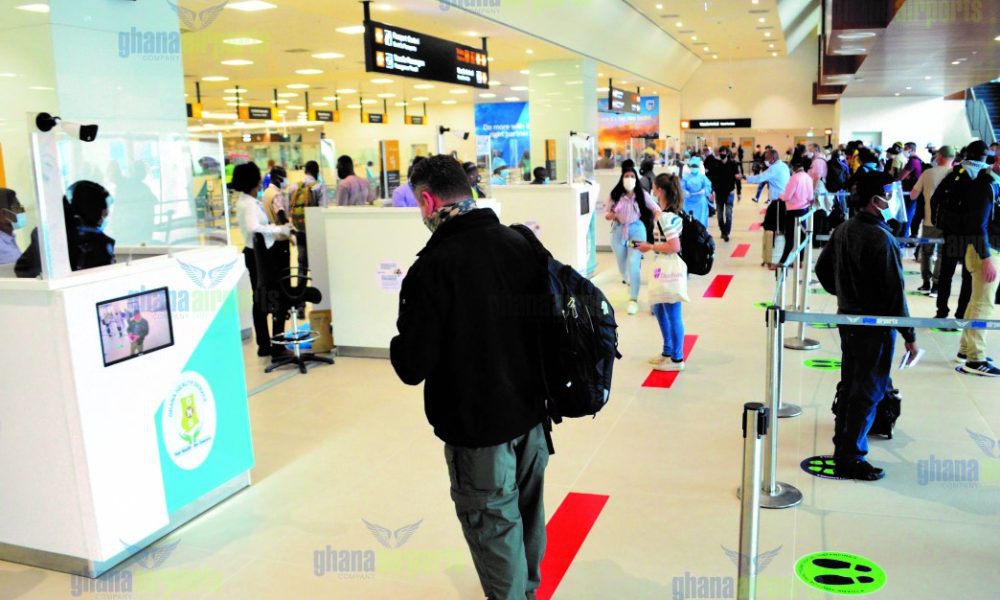 Ghanacard travelers, boarding flight with Ghanacard, Newscenta, KIA, GACL, Kotoka International Airport, Ghana, arrivals, Ministry of Transport, Ghana Immigration,