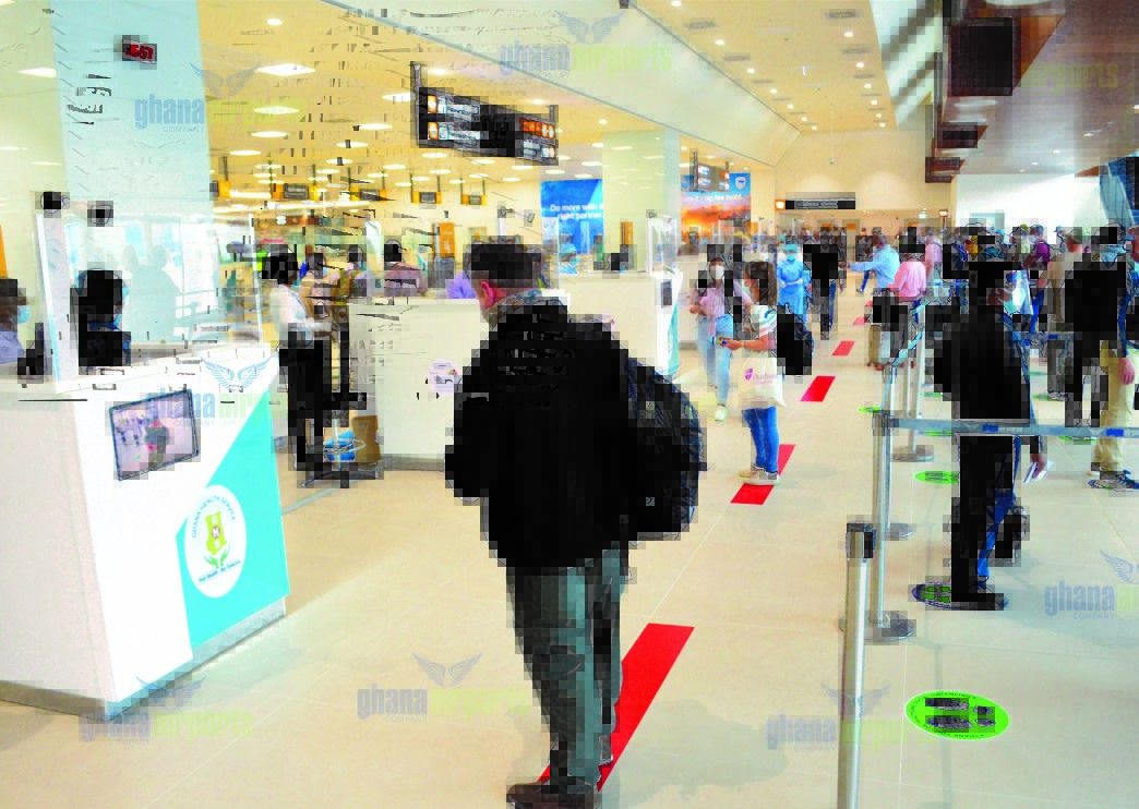 Ghanacard travelers, boarding flight with Ghanacard, Newscenta, KIA, GACL, Kotoka International Airport, Ghana, arrivals, Ministry of Transport, Ghana Immigration,