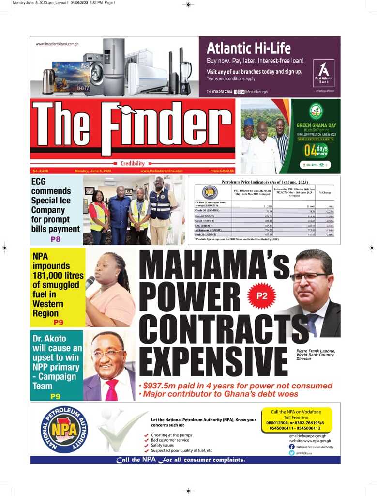 Newspapers, Headlines, Newscenta, June 5, 2023, major stories, Ghana News,