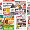 Newspapers, Headlines, Newscenta, Thursday, April 25,