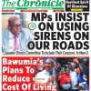 Newspapers, Headlines, Newscenta, Thursday September 5,