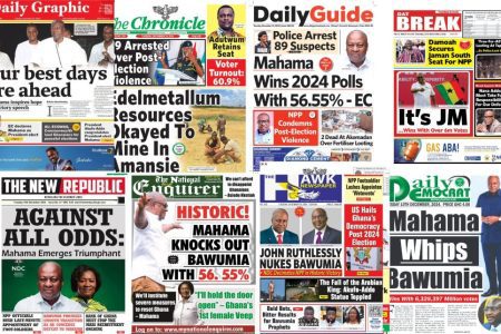 Tuesday December 10, 2024 Newspaper Headlines