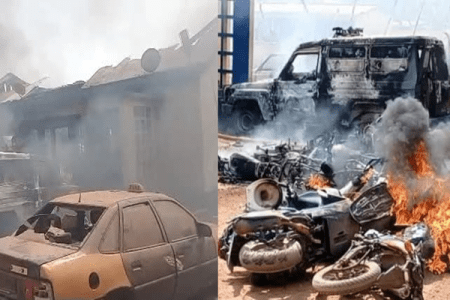 Police Restore calm after Mob set Ejura Police Station on fire