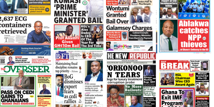 Newspapers, Headlines, Newscenta, Tuesday, May 27,