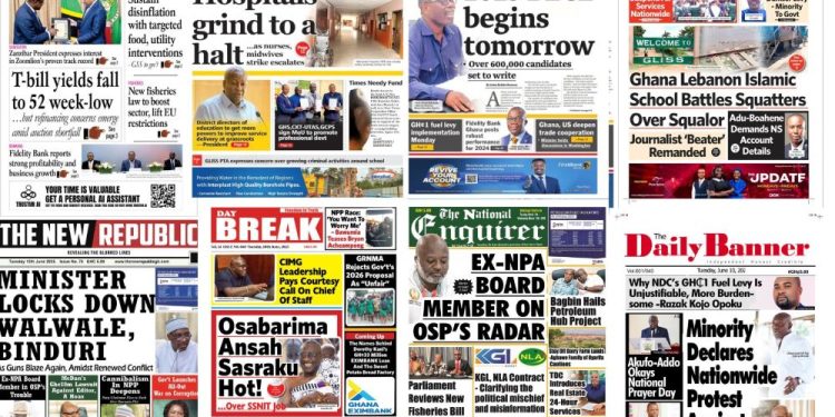 Newspapers, Headlines, Newscenta, Tuesday, June 10,