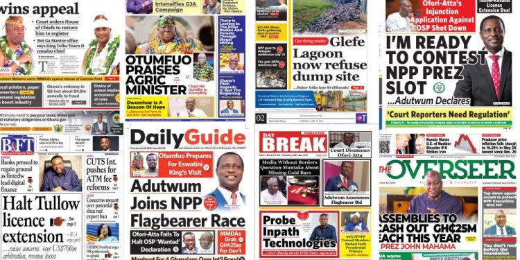 Newspapers, Headlines, Newscenta, Thursday, June 19,