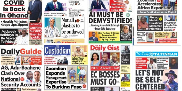 Newspapers, Headlines, Newscenta, Friday, June 27,