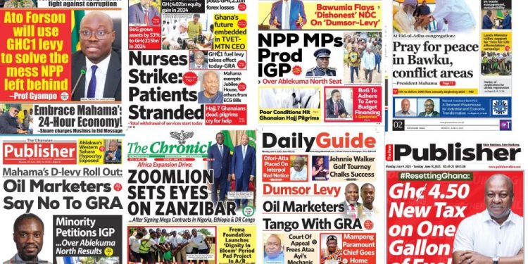 Monday, June 9, 2025 Newspaper Headlines
