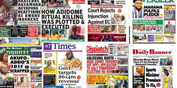 Newspapers, Headlines, Newscenta, Thursday, July 10,