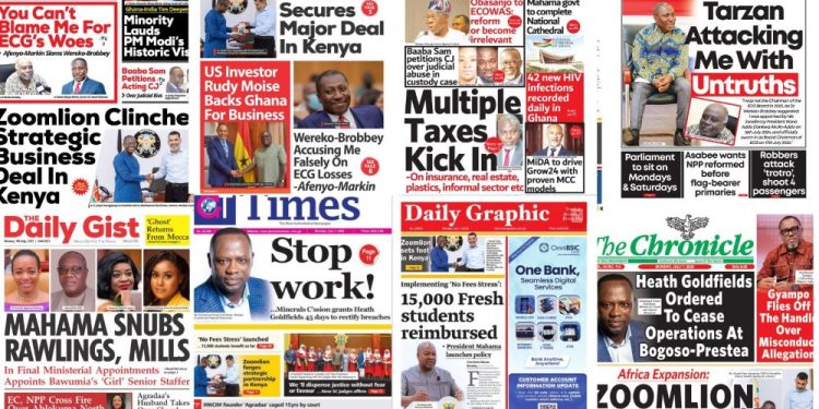Newspapers, Headlines, Newscenta, Monday, July 7,