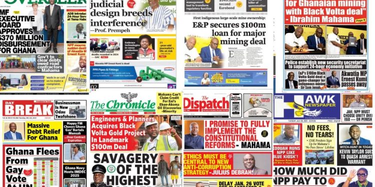 Newspapers, Headlines, Newscenta, Tuesday, July 8,