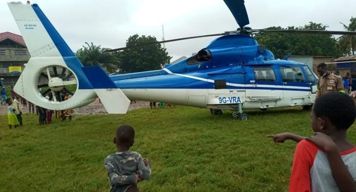 VRA helicopter Nkawkaw