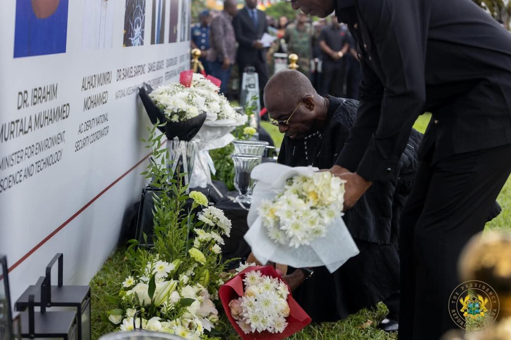 Wreath-laying helicopter