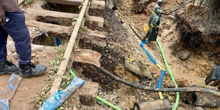 Galamsey Bonsawere railway Court track