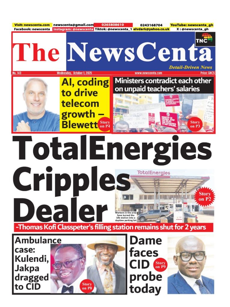 Newspapers, Headlines, Newscenta, Wednesday, October 1,